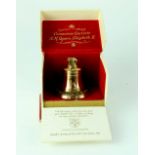 A Queen Elizabeth II Coronation souvenir brass bell made by Gillett and Johnston from metal from