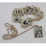 The Beatles; a vintage necklace with 'The Beatles' photo to the pendant,