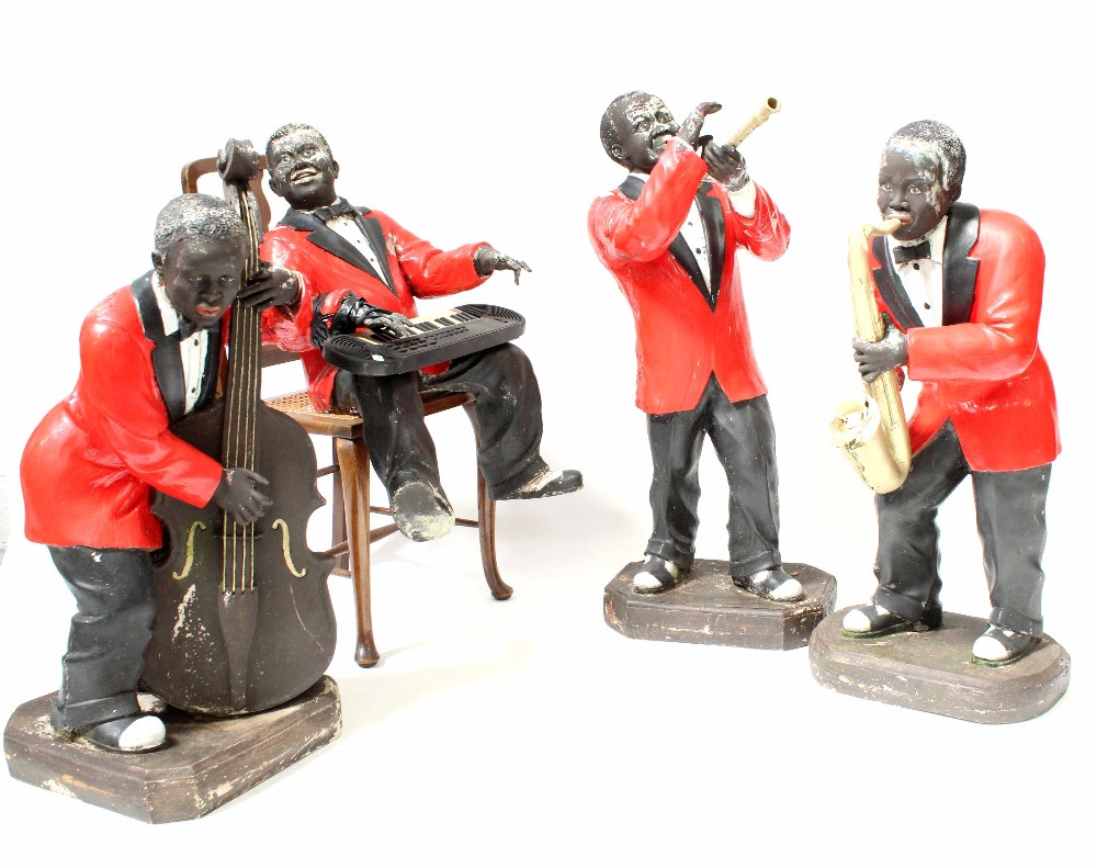 A resin four-piece Jazz band, height of tallest 98cm (all af) (4).
