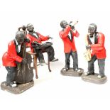 A resin four-piece Jazz band, height of tallest 98cm (all af) (4).