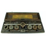 A cased Wells Bros Co 'Little Giant No.5 Tap and Die Set'.