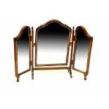 A Georgian-style triple dressing table mirror, width 76cm, height 57cm.