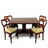 A 19th century mahogany dropleaf dining table with single cushion frieze drawer raised on octagonal