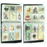 A postcard album containing approximately 150 fold-out novelty British postcards,