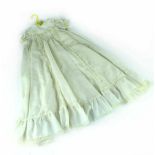 A 20th century Christening gown with lace detail, length 72cm.