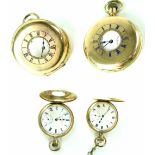 Two gold plated half hunter pocket watches, a Waltham Mass and an Amrok example (2).