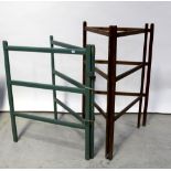 A vintage 'The Handy 2 in 1 Ladder', a similar painted ladder and two vintage clothes horses (4).