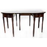 A 19th century mahogany D-end gateleg dining table with one drop leaf,