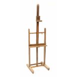 An adjustable artist's easel.