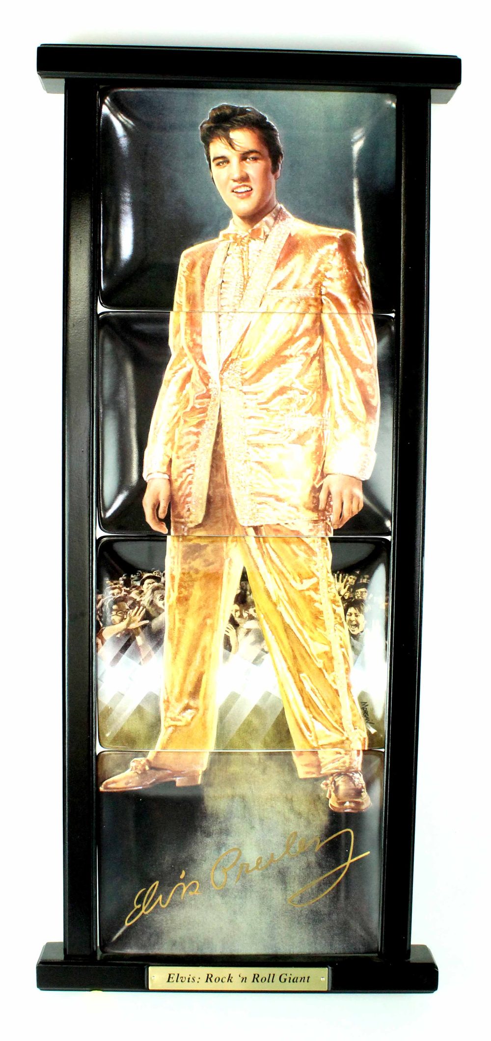 An Elvis Presley The Bradford Exchange limited edition four-plate set depicting Elvis in a golden