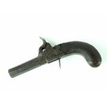 A 19th century percussion muff pistol by Clark of London, with concealed trigger,