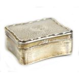 SOTHERS, ORCHARD & CO; an Edwardian hallmarked silver trinket box of rounded rectangular form, the