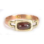 A Victorian 9ct yellow gold garnet dress ring, size L 1/2, approx 1.6g.Additional InformationThe