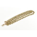 A yellow metal open link chain, length 53cm, approx 47.9g.Additional InformationThe spring loaded