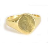 A yellow metal gentleman's signet ring, size U, approx 8.3g.Additional InformationThere are