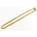 A yellow metal open link long chain, length 150cm, approx 27.7g.Additional InformationUnmarked,
