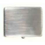 PYETR LOSKUTOV; a Russian silver cigarette case of rectangular form, with cast linear detail and