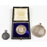 JOHN EVANS II; a Victorian hallmarked silver medal with a cast beaded rim, inscribed 'Florence