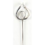 CHARLES HORNER; a George V hallmarked silver topped hat pin, Chester 1911, length 21cm.
