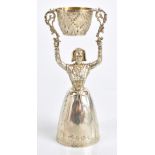 BARROWCLIFT SILVERCRAFT; an Elizabeth II hallmarked silver wager cup, with cast detail and gilded