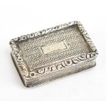 JOHN LAWRENCE & CO; a George IV hallmarked silver vinaigrette of rectangular form, with cast