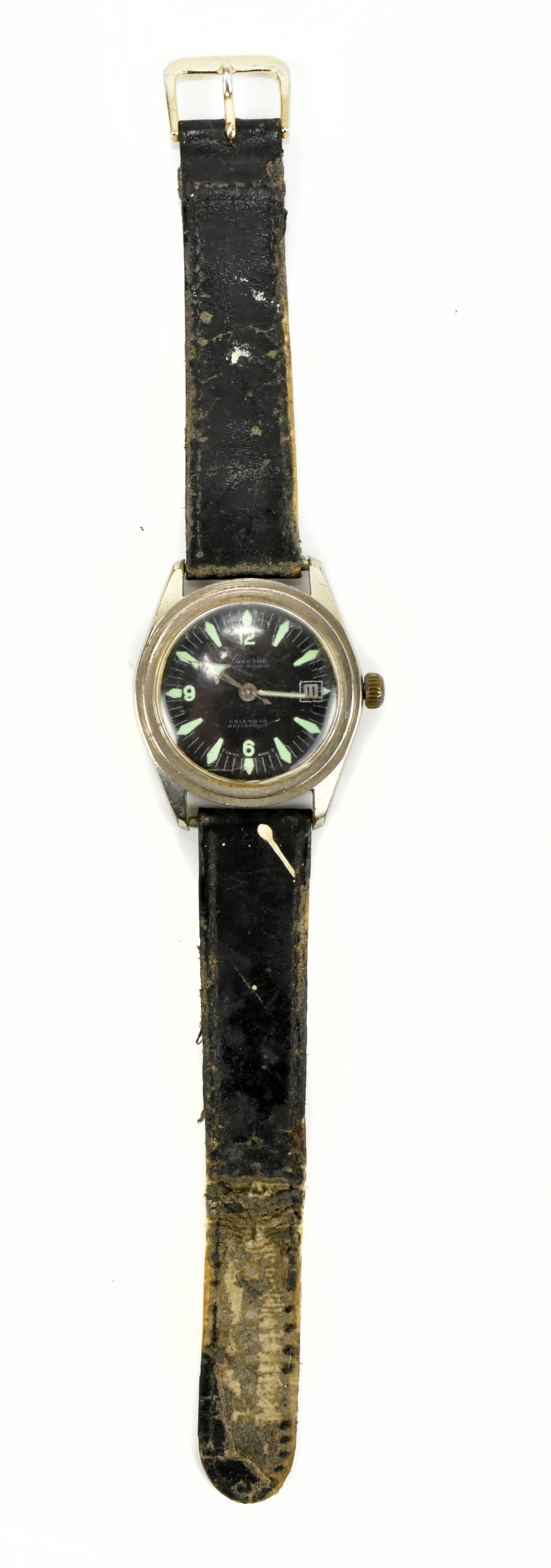 LUCERNE; a military style gentleman's mechanical wristwatch, the circular set with luminescent