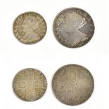 A Queen Anne (reigned 1702-1714) Vigo shilling, diameter approx 25mm, approx 5.9g, and a 1711