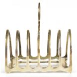 JAMES DIXON & SONS; a George V hallmarked silver toast rack of simple form, Sheffield 1918, length