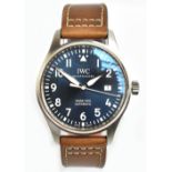IWC (INTERNATIONAL WATCH COMPANY); a Petit Prince gentleman's stainless steel wristwatch, the blue