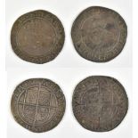 Two Elizabeth I hammered shillings, the first 2nd issue with Martlet Mint mark, the second 5th/6th