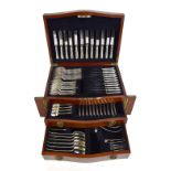 HAMMOND, CREAKE & CO; a cased canteen of Edward VII hallmarked silver cutlery, with chased