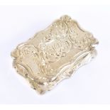 YAPP & WOODWARD; a Victorian hallmarked silver vinaigrette of shaped rectangular form, with chased