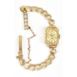 LIMIT; a lady's vintage 9ct yellow gold wristwatch with pierced bracelet, approx 11.7g.Additional