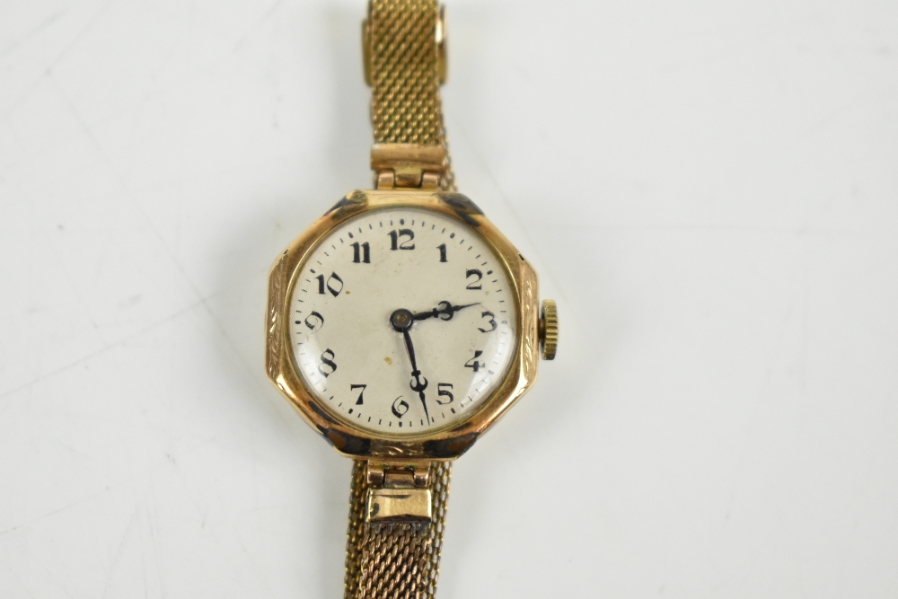 ROLEX; a lady's 9ct gold wristwatch, the silvered dial set with Arabic numerals, diameter - Bild 2 aus 2