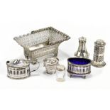 A group of variously hallmarked silver, Continental silver and white metal items, including