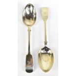 GEORGE MAUDSLEY JACKSON; a pair of Victorian hallmarked silver tablespoons, London 1886, with