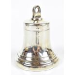 JOSEPH GLOSTER; a George VI hallmarked silver novelty inkwell in the form of a bell, with faux