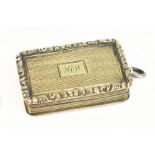 NATHANIEL MILLS; a William IV hallmarked silver vinaigrette of curved rectangular form with cast