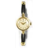 OMEGA; a mid-20th century lady's yellow metal cased mechanical cocktail watch, the circular dial set
