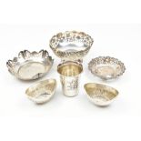 GEORGE NATHAN & RIDLEY HAYES; an Edward VII hallmarked silver cast and pierced foliate motif dish on