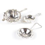 JAMES DIXON & SONS; a George VI hallmarked silver tea strainer with pierced handle, Sheffield