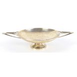 WILLIAM NEALE LTD; a George VI hallmarked silver twin handled pedestal comport of circular form, the