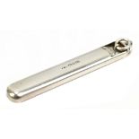 ARTHUR DOWNING LTD; a Victorian hallmarked silver pen nib wipe holder and wipe with hallmarked