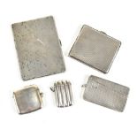 WILLIAM NEALE & SON LTD; a George VI hallmarked silver cigarette case of rectangular form, with