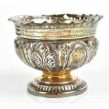 JOSIAH WILLIAMS & CO; a Victorian hallmarked silver pedestal bowl with clear glass liner, the bowl