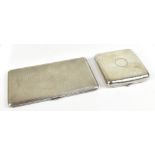 C&S CO LTD; a George V hallmarked silver cigarette case of rectangular form with engine turned