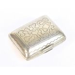 SAMUEL PEMBERTON; a George III hallmarked silver vinaigrette with chased detail, the hinged cover