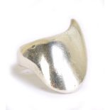 GEORG JENSEN; a 1960s silver ring designed by Nanna Ditzel, fully marked, size K 1/2, approx 16.7g.