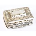 THOMAS & WILLIAM SIMPSON; a George IV hallmarked silver vinaigrette of curved rectangular form, with