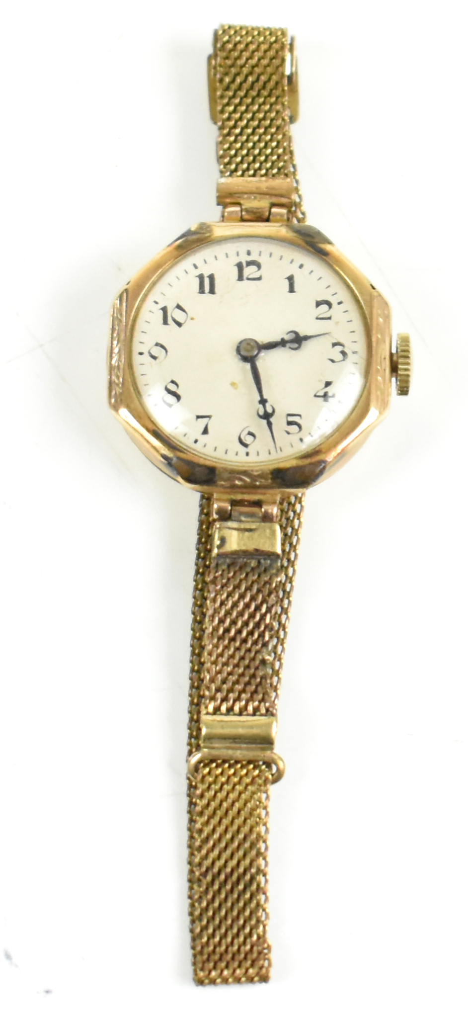 ROLEX; a lady's 9ct gold wristwatch, the silvered dial set with Arabic numerals, diameter